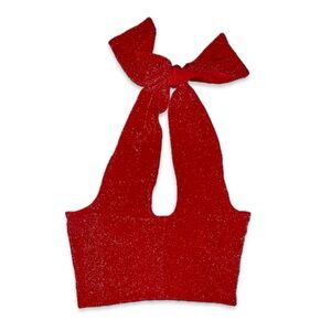 Bar III Vibrant Red Halter Top